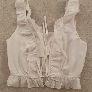 White crop top with front/back cut outs